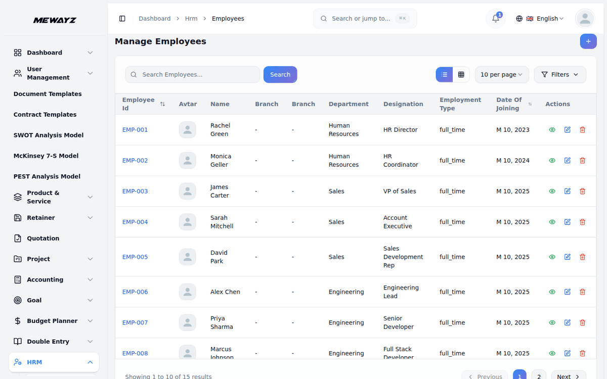 Mewayz HR & Payroll — Employee records