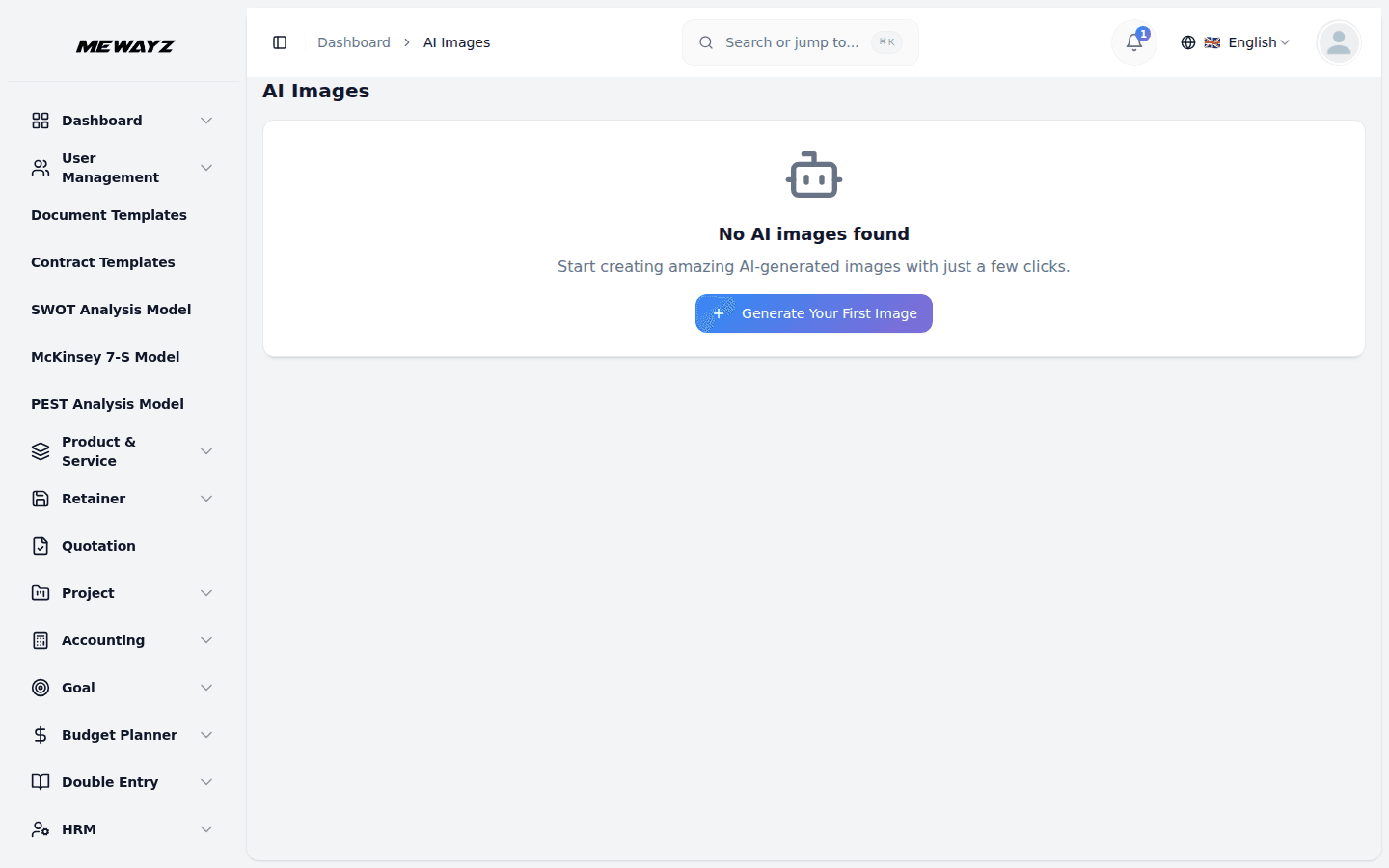 Mewayz AI image generation — branded graphics for social and content