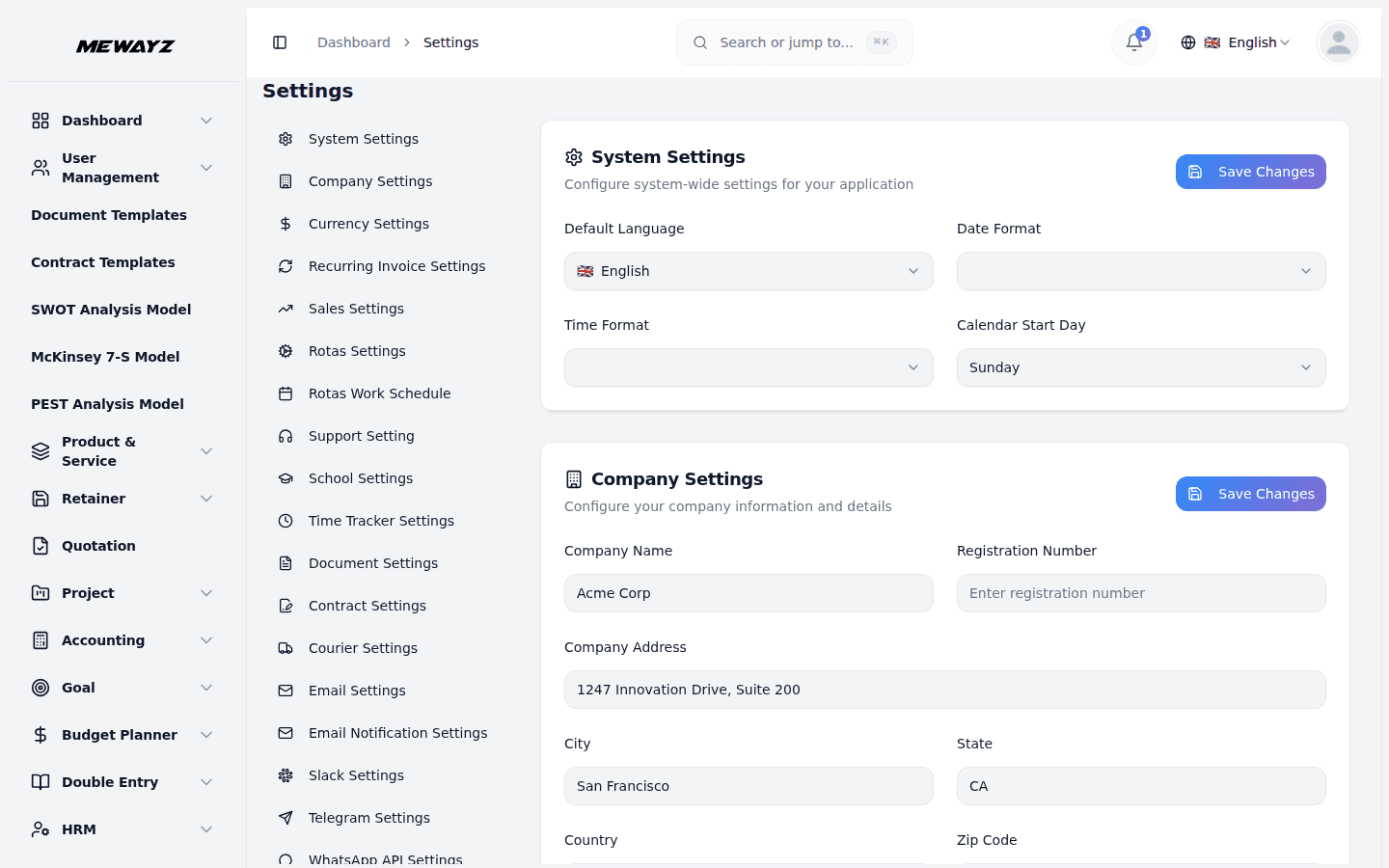Mewayz Role & Permission Manager — Role settings