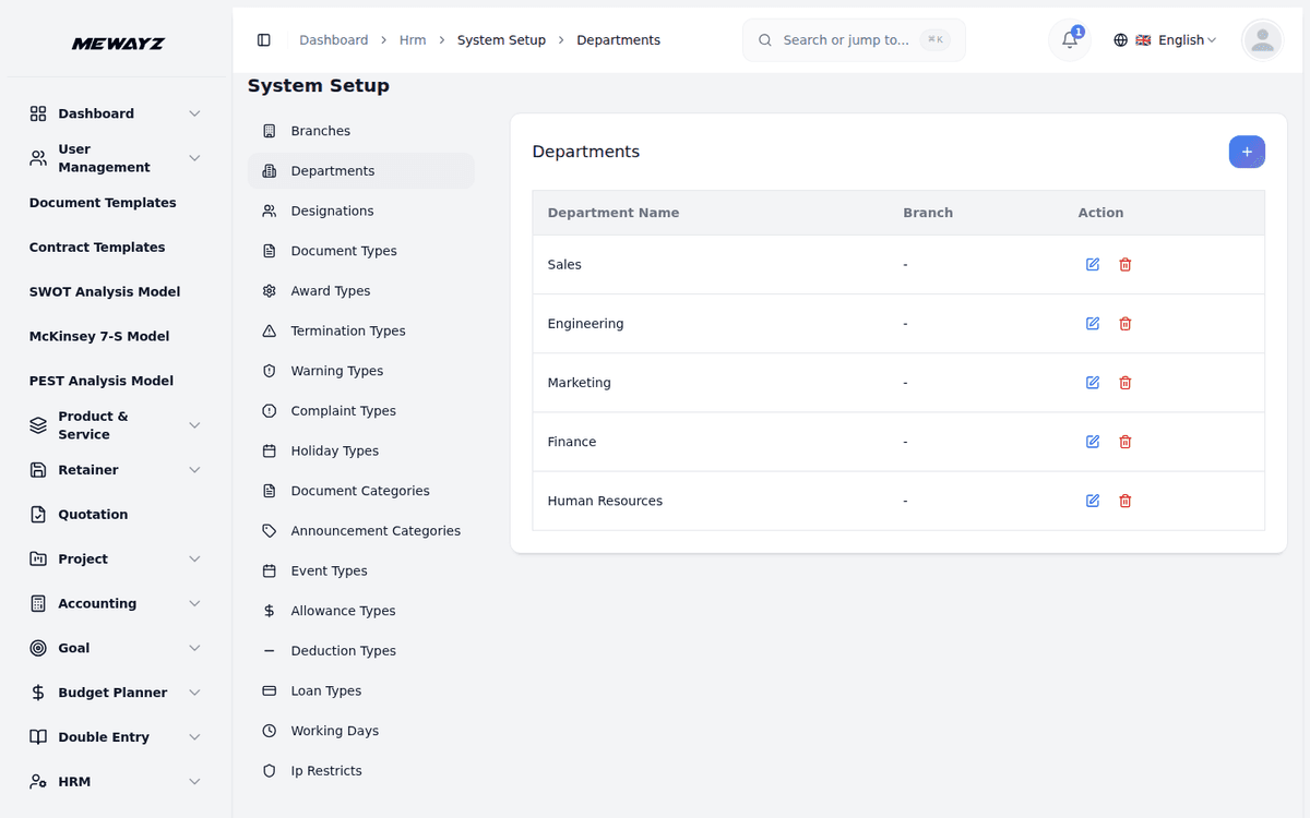 Mewayz HR Management — Departments